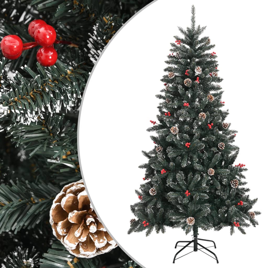 vidaXL Sapin de Noël artificiel avec support vert 180 cm PVC