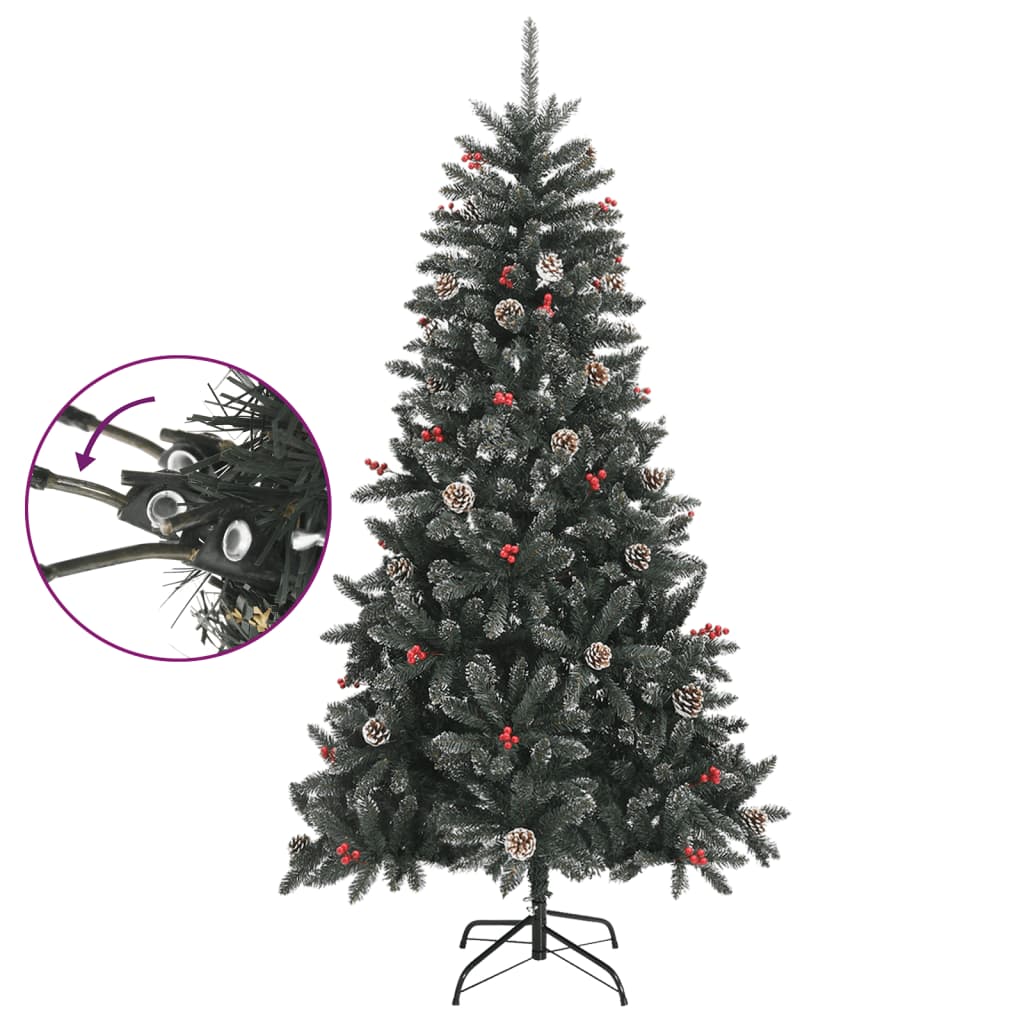 vidaXL Sapin de Noël artificiel avec support vert 180 cm PVC