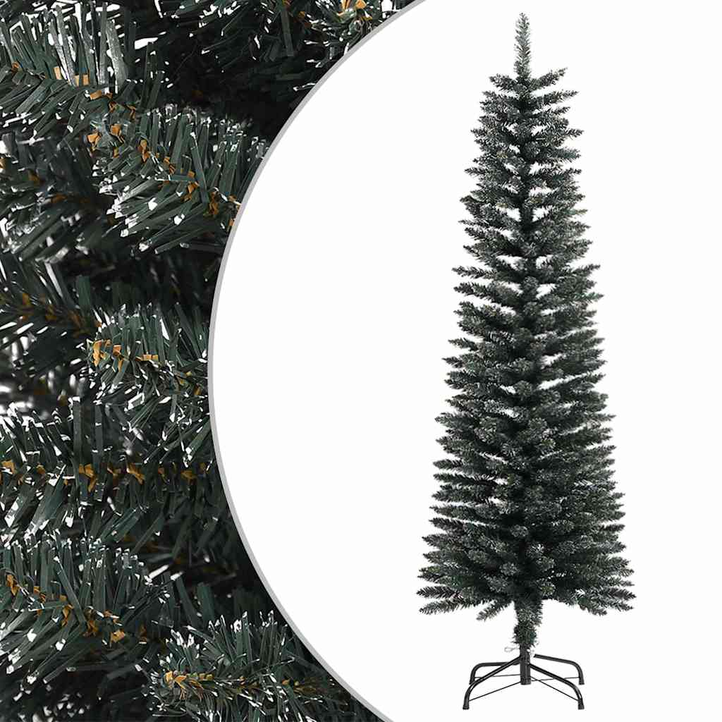 vidaXL Sapin de Noël artificiel avec support Slim Vert 150 cm PVC