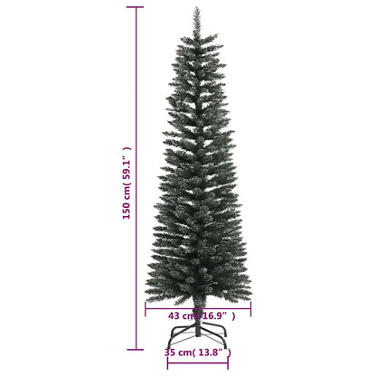 vidaXL Sapin de Noël artificiel avec support Slim Vert 150 cm PVC