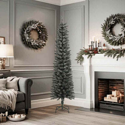 vidaXL Sapin de Noël artificiel sur pied Mince Vert 180 cm PVC