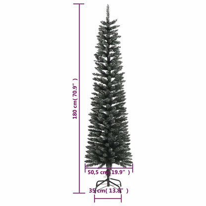 vidaXL Sapin de Noël artificiel sur pied Mince Vert 180 cm PVC