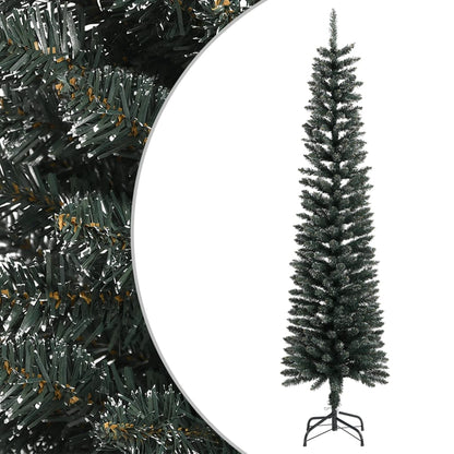 vidaXL Sapin de Noël artificiel avec support Slim Vert 210 cm PVC