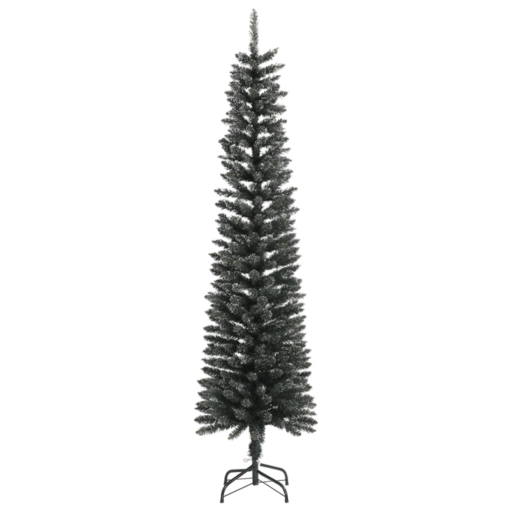 vidaXL Sapin de Noël artificiel avec support Slim Vert 210 cm PVC
