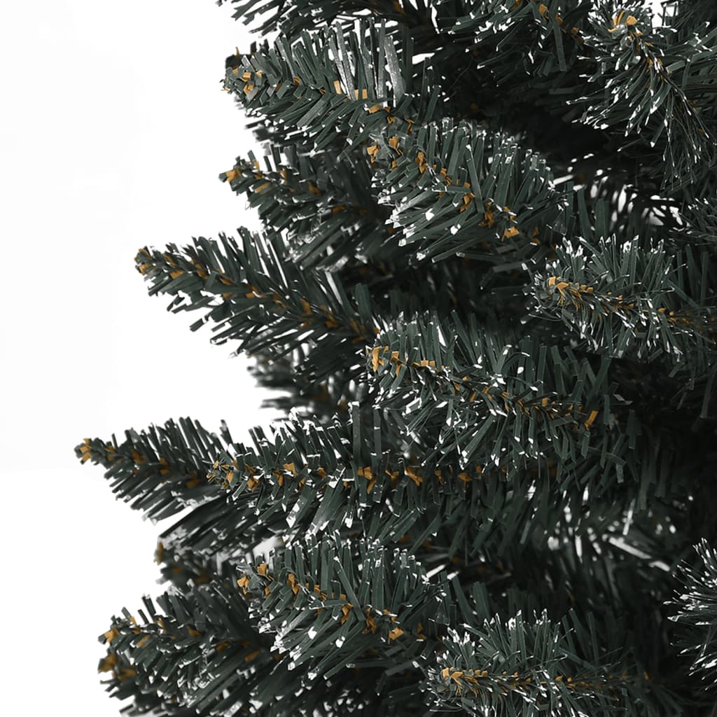vidaXL Sapin de Noël artificiel avec support Slim Vert 210 cm PVC