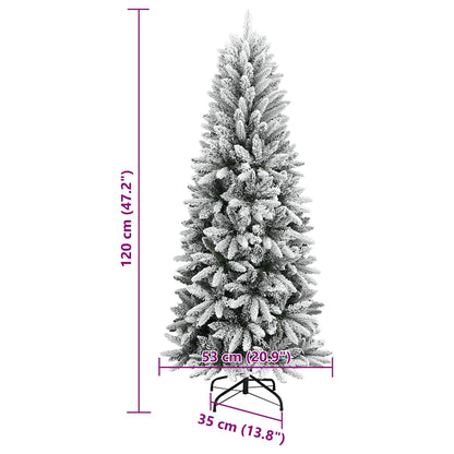 vidaXL Künstlicher Weihnachtsbaum Beschneit 120 cm PVC&PE