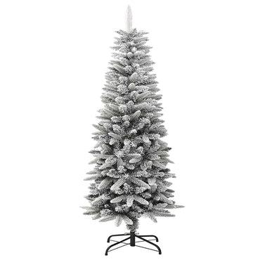 vidaXL Künstlicher Weihnachtsbaum Schlank mit Schnee 120 cm PVC & PE