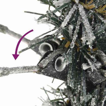 vidaXL Künstlicher Weihnachtsbaum Schlank mit Schnee 120 cm PVC & PE