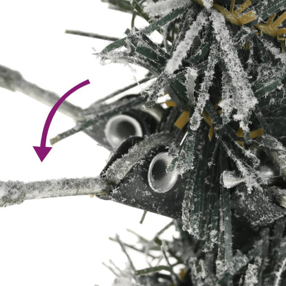 vidaXL Sapin de Noël artificiel élancé avec neige 150 cm PVC et PE