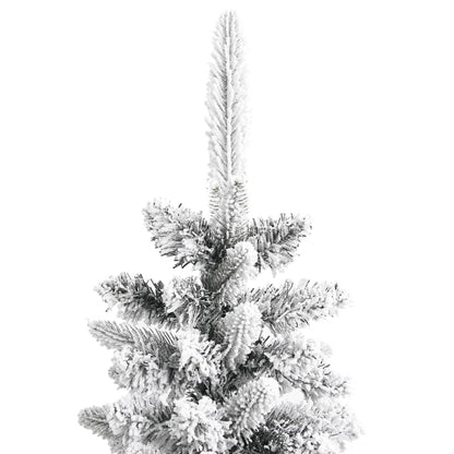 vidaXL Sapin de Noël artificiel élancé avec neige 150 cm PVC et PE