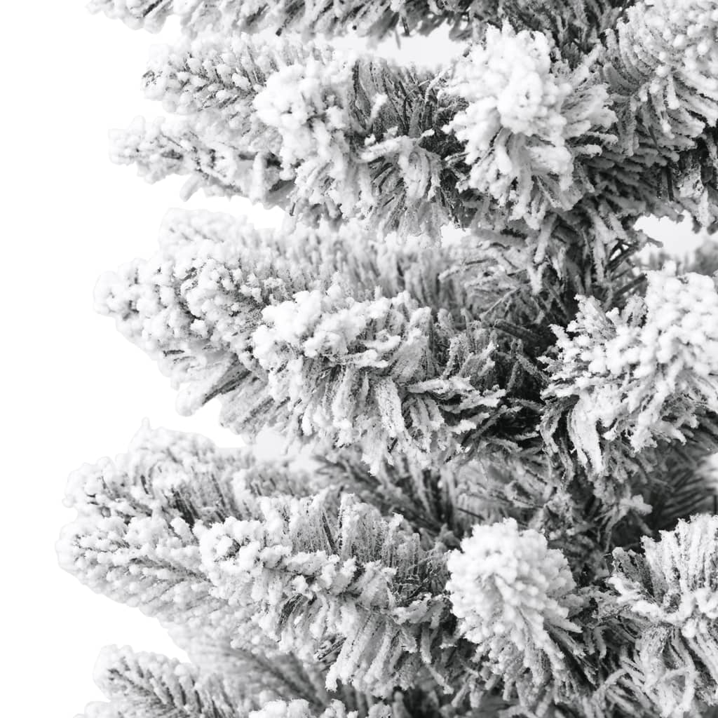 vidaXL Sapin de Noël artificiel élancé avec neige 150 cm PVC et PE
