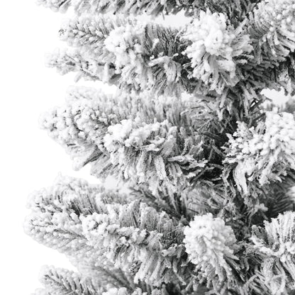 vidaXL Sapin de Noël artificiel élancé avec neige 150 cm PVC et PE
