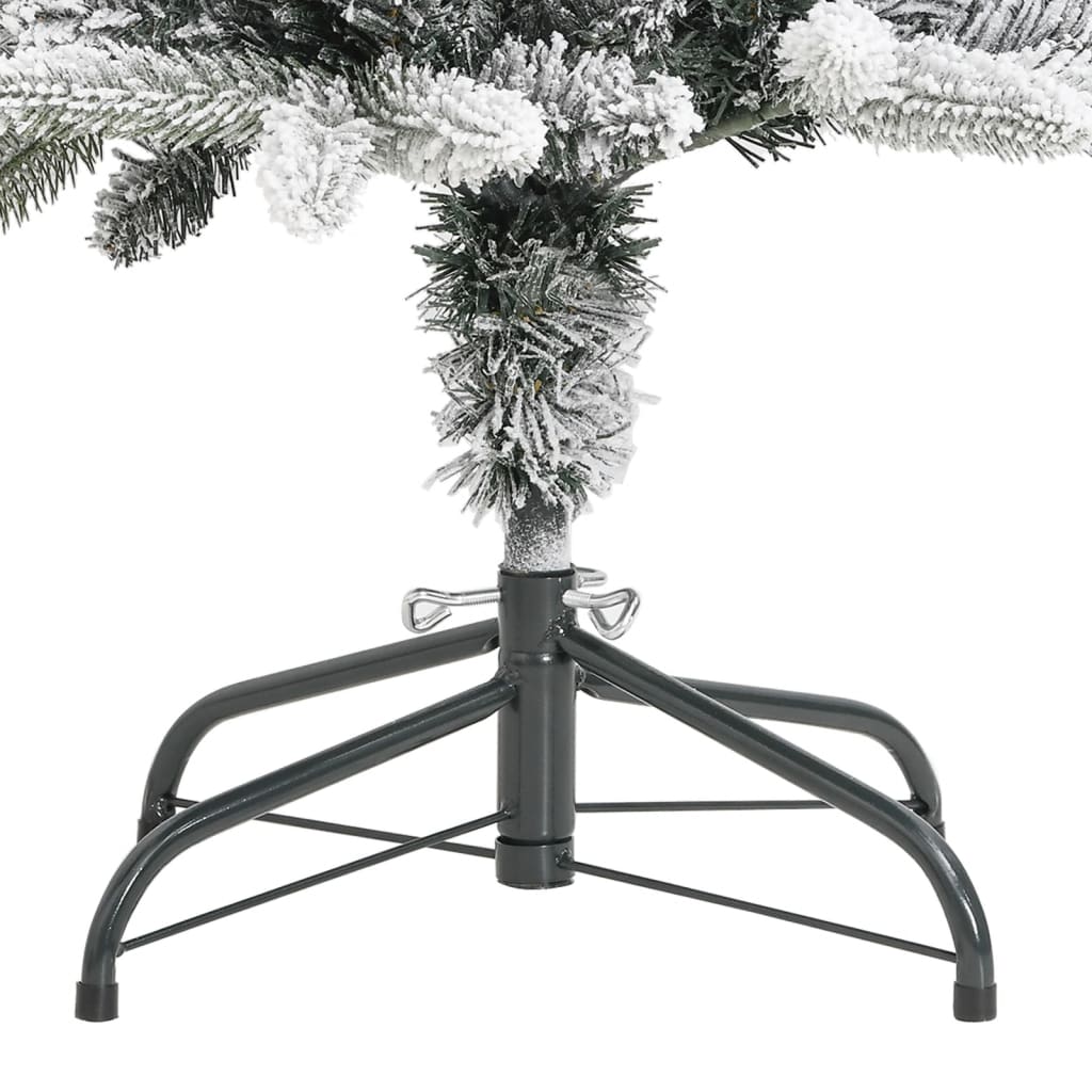 vidaXL Sapin de Noël artificiel élancé avec neige 150 cm PVC et PE