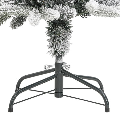 vidaXL Sapin de Noël artificiel élancé avec neige 150 cm PVC et PE