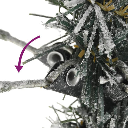 vidaXL Künstlicher Weihnachtsbaum Schlank mit Schnee 180 cm PVC & PE