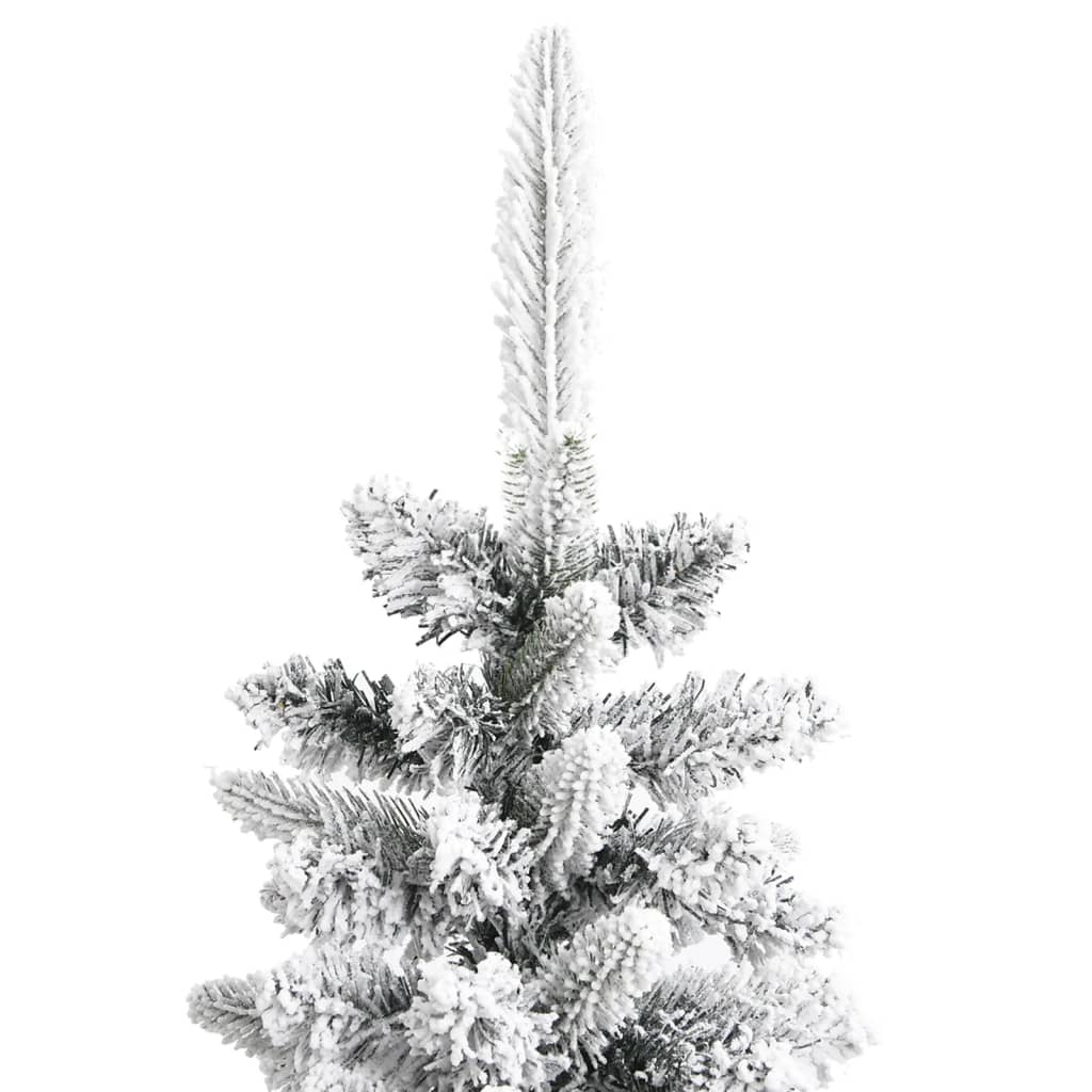 vidaXL Künstlicher Weihnachtsbaum Schlank mit Schnee 180 cm PVC & PE
