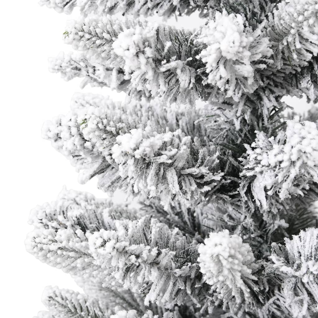 vidaXL Künstlicher Weihnachtsbaum Schlank mit Schnee 180 cm PVC & PE