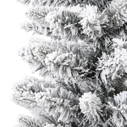 vidaXL Künstlicher Weihnachtsbaum Schlank mit Schnee 180 cm PVC & PE