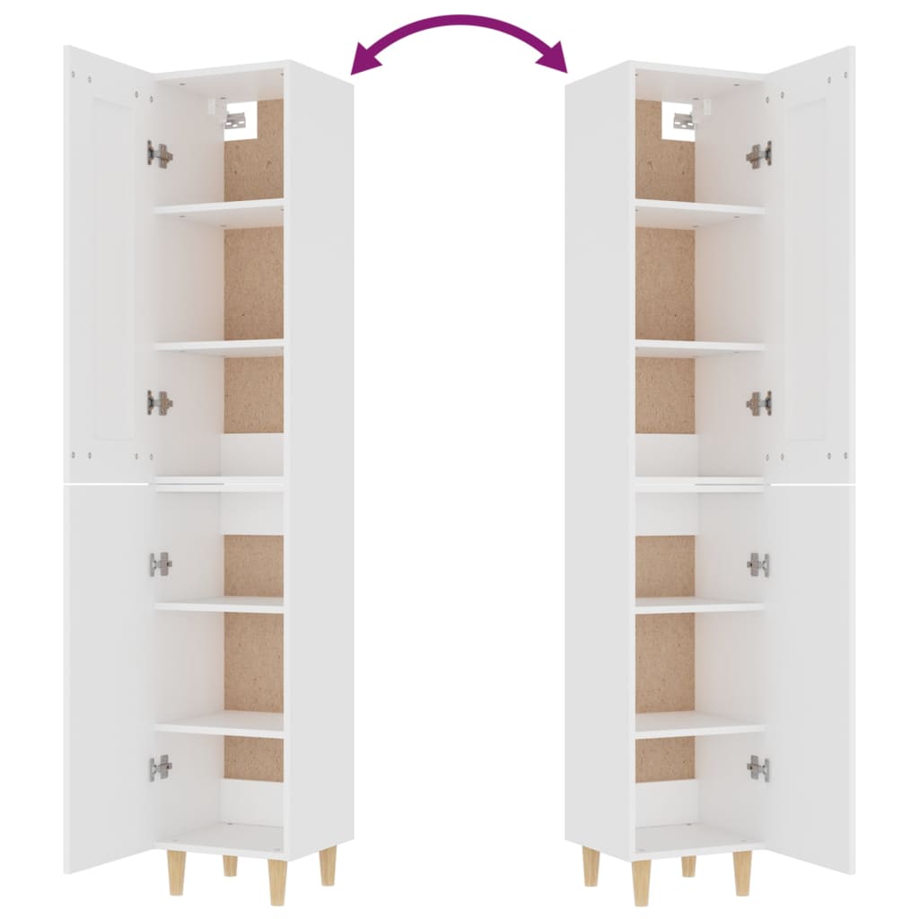 vidaXL Highboard Weiß 35x34x180 cm Holzwerkstoff