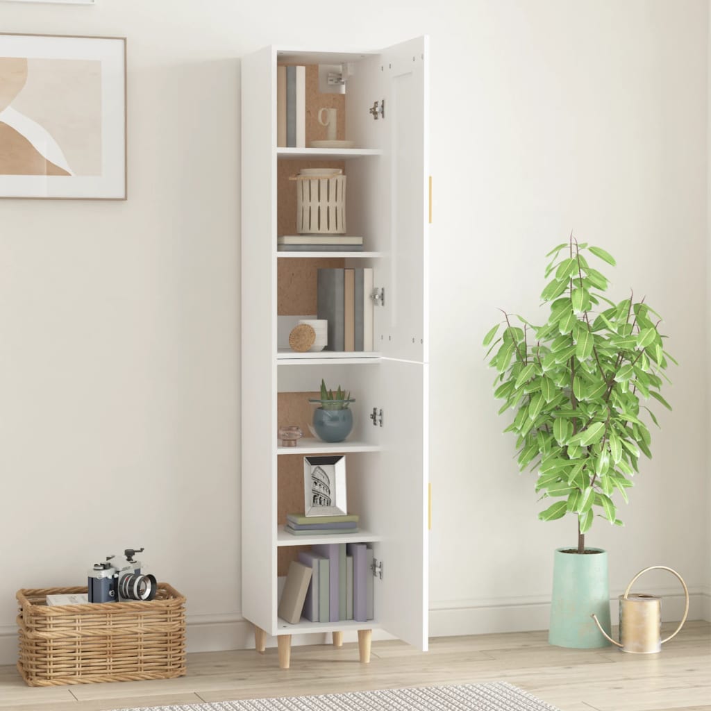 vidaXL Highboard Weiß 35x34x180 cm Holzwerkstoff