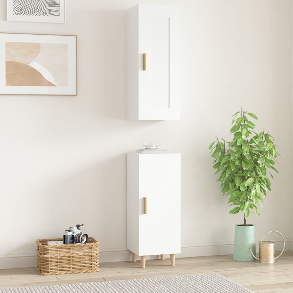 vidaXL Highboard Weiß 35x34x180 cm Holzwerkstoff