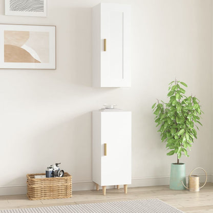 vidaXL Highboard Weiß 35x34x180 cm Holzwerkstoff