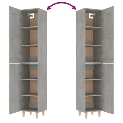 vidaXL Highboard Betongrau 35x34x180 cm Holzwerkstoff