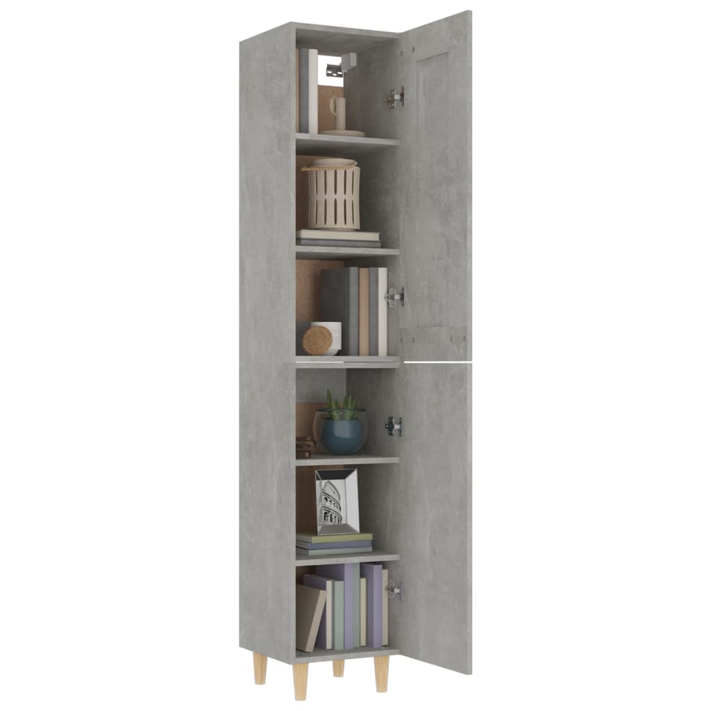 vidaXL Highboard Betongrau 35x34x180 cm Holzwerkstoff
