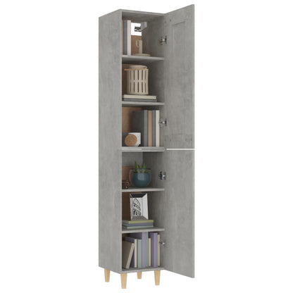 vidaXL Highboard Betongrau 35x34x180 cm Holzwerkstoff