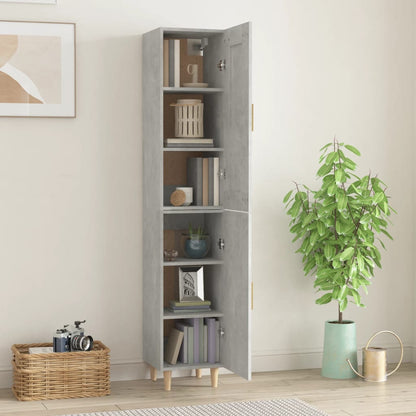 vidaXL Highboard Betongrau 35x34x180 cm Holzwerkstoff