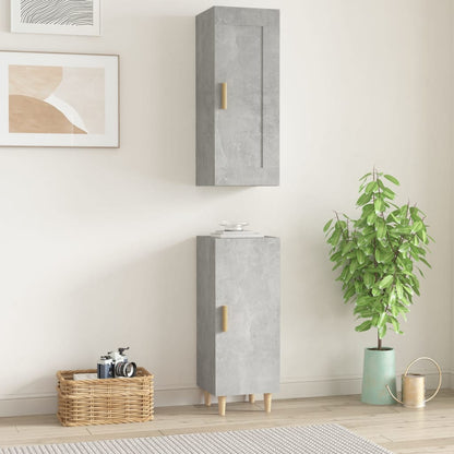 vidaXL Highboard Betongrau 35x34x180 cm Holzwerkstoff