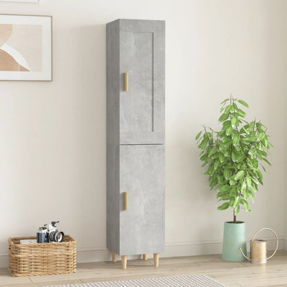 vidaXL Highboard Betongrau 35x34x180 cm Holzwerkstoff