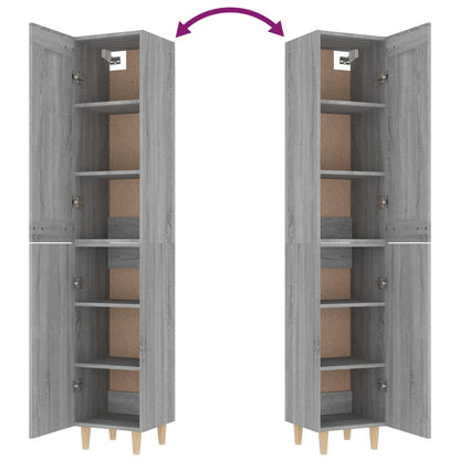 vidaXL Highboard Grau Sonoma 35x34x180 cm Holzwerkstoff