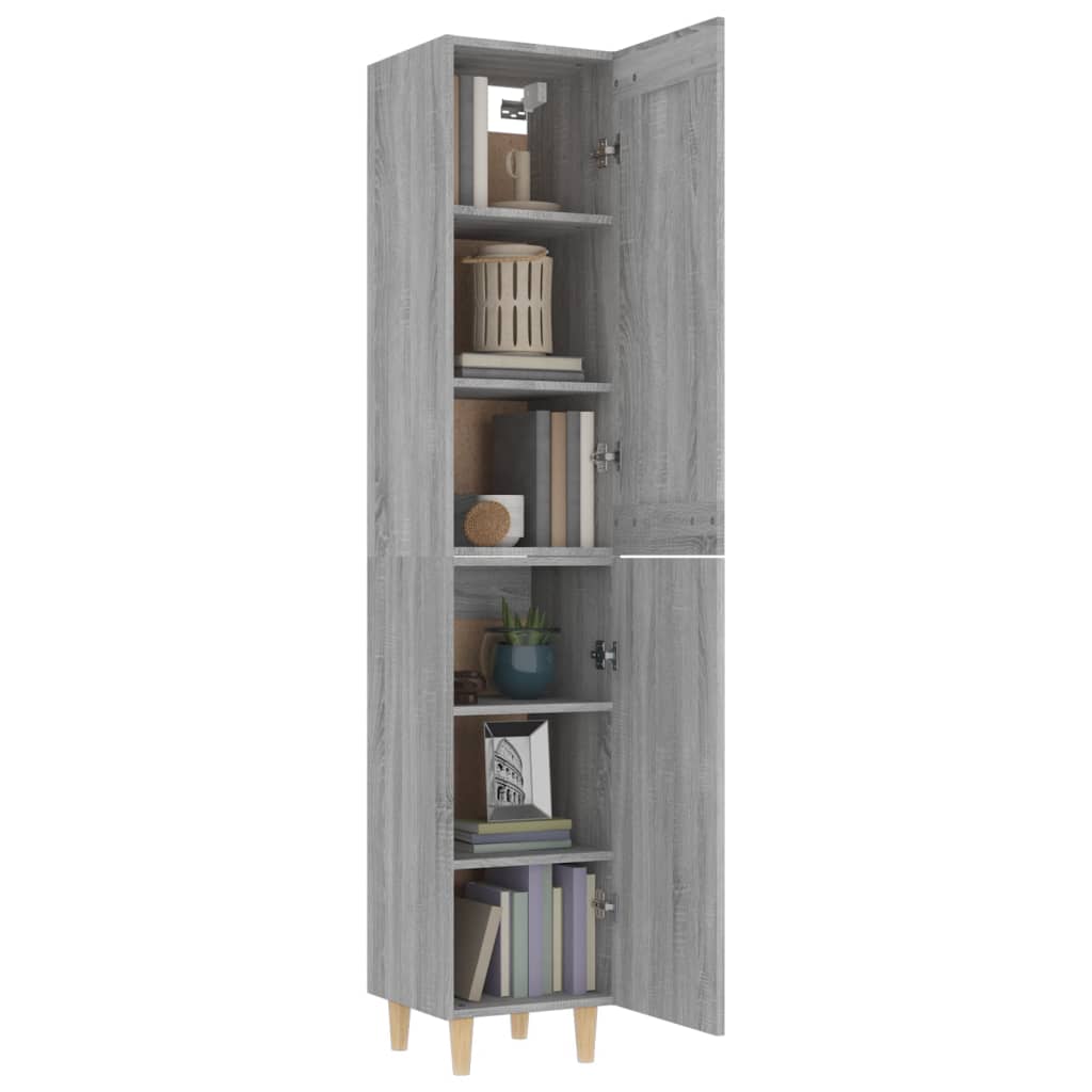 vidaXL Highboard Grau Sonoma 35x34x180 cm Holzwerkstoff