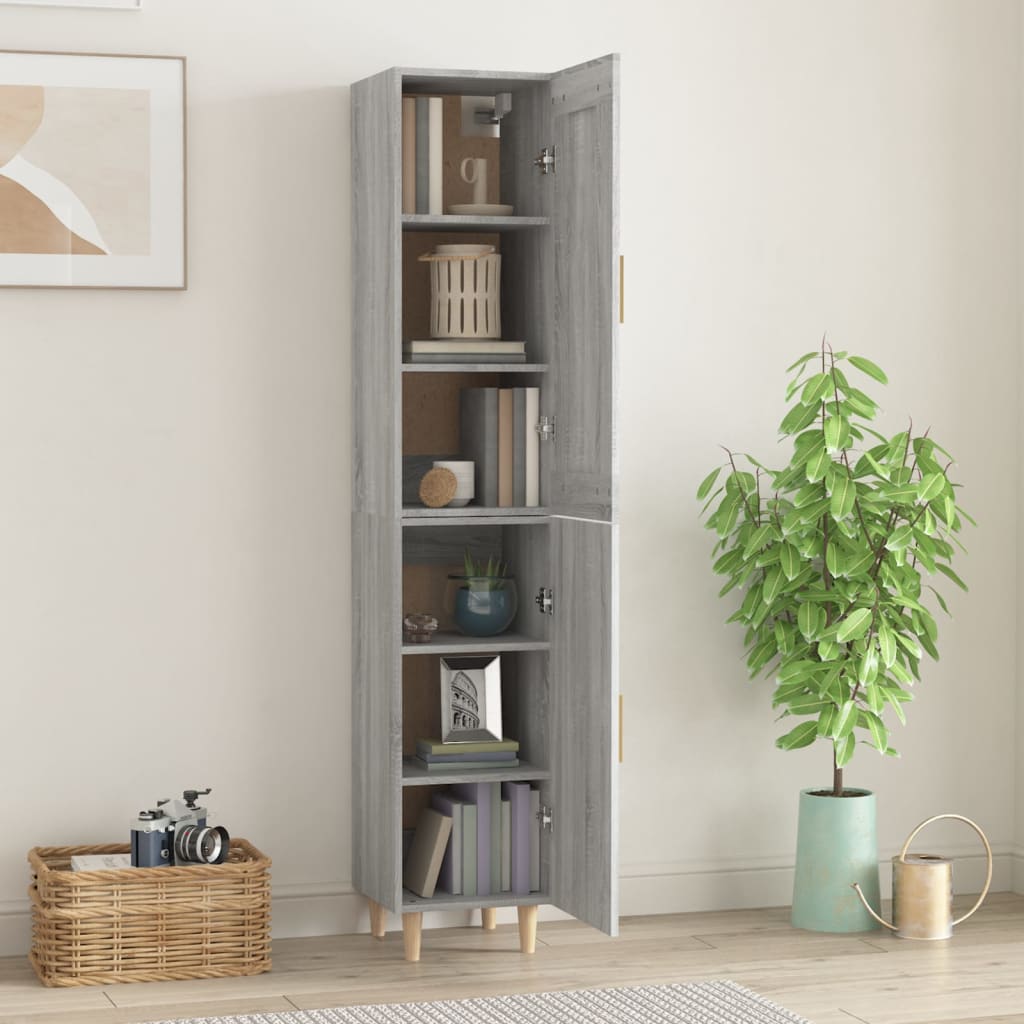 vidaXL Highboard Grau Sonoma 35x34x180 cm Holzwerkstoff