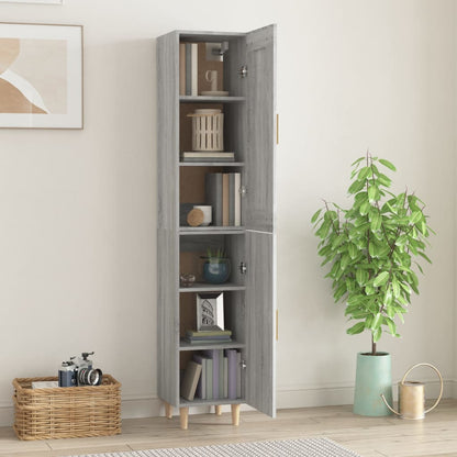 vidaXL Highboard Grau Sonoma 35x34x180 cm Holzwerkstoff