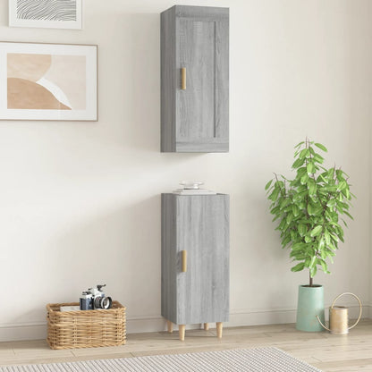vidaXL Highboard Grau Sonoma 35x34x180 cm Holzwerkstoff