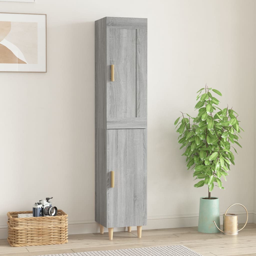 vidaXL Highboard Grau Sonoma 35x34x180 cm Holzwerkstoff