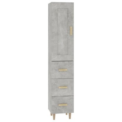 vidaXL Highboard Betongrau 35x34x180 cm Holzwerkstoff