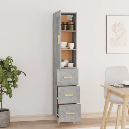 vidaXL Highboard Betongrau 35x34x180 cm Holzwerkstoff