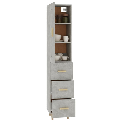 vidaXL Highboard Betongrau 35x34x180 cm Holzwerkstoff