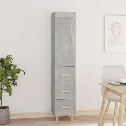 vidaXL Highboard Betongrau 35x34x180 cm Holzwerkstoff