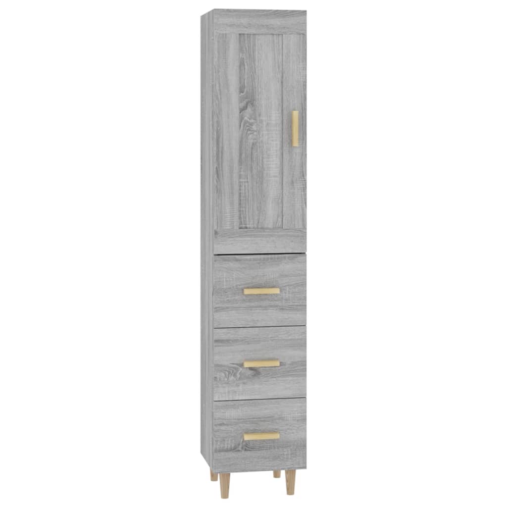 vidaXL Highboard Grau Sonoma 35x34x180 cm Holzwerkstoff