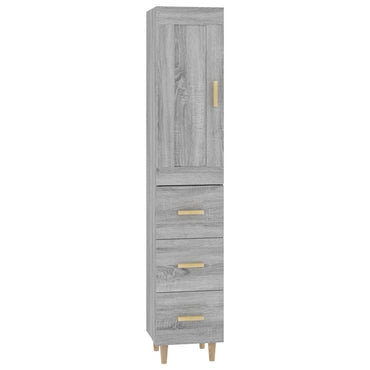 vidaXL Highboard Grau Sonoma 35x34x180 cm Holzwerkstoff