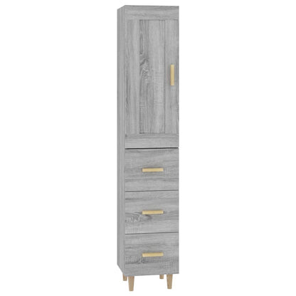 vidaXL Highboard Grau Sonoma 35x34x180 cm Holzwerkstoff