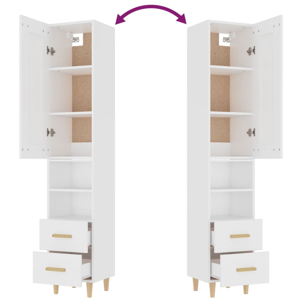 vidaXL Highboard Weiß 35x34x180 cm Holzwerkstoff