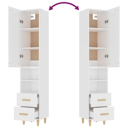 vidaXL Highboard Weiß 35x34x180 cm Holzwerkstoff