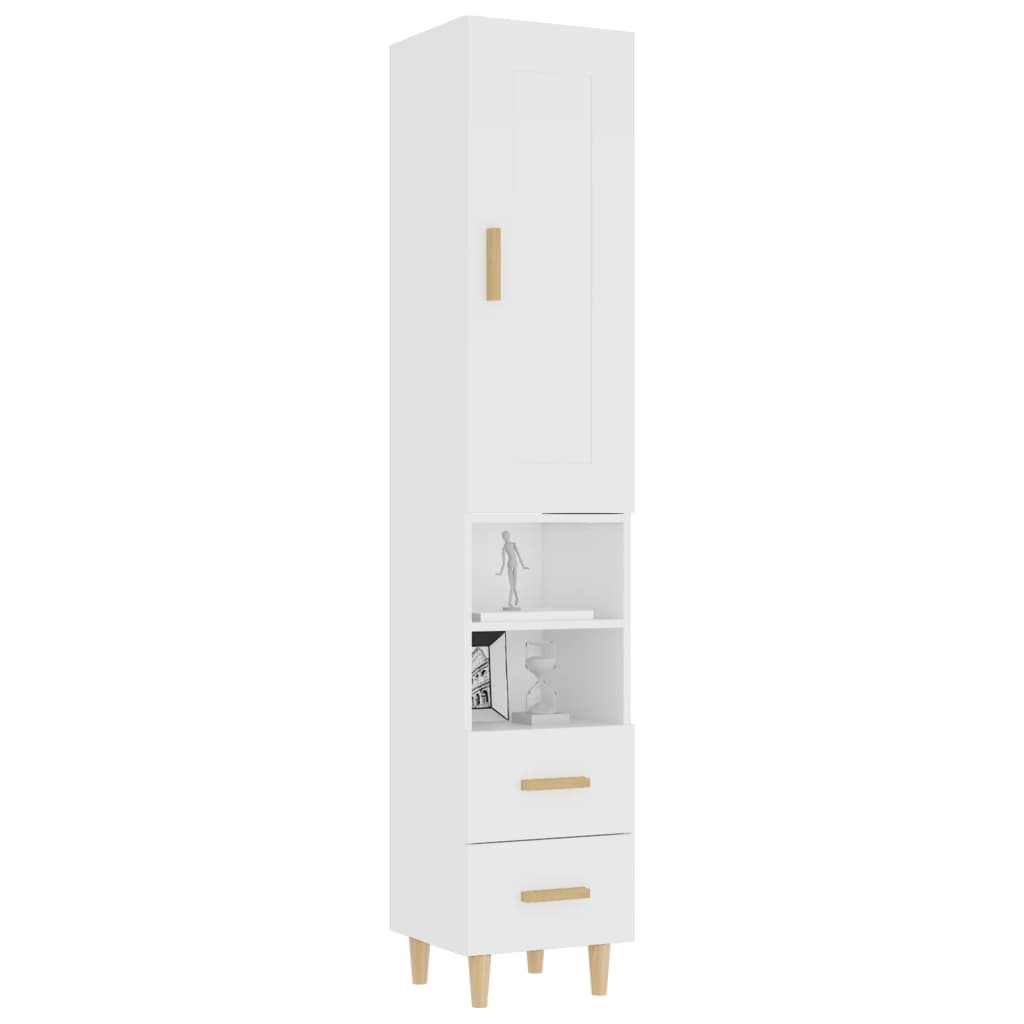vidaXL Highboard Weiß 35x34x180 cm Holzwerkstoff