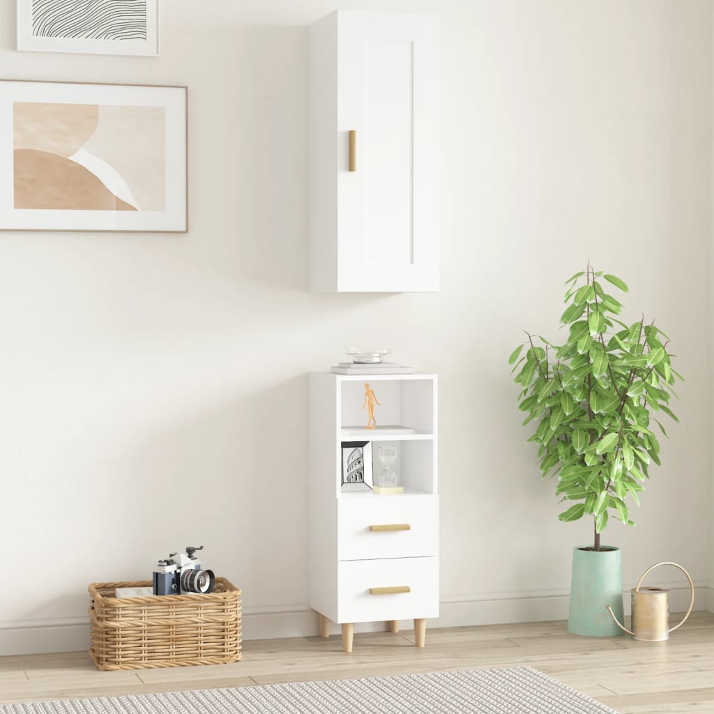 vidaXL Highboard Weiß 35x34x180 cm Holzwerkstoff