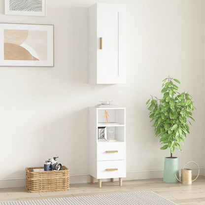 vidaXL Highboard Weiß 35x34x180 cm Holzwerkstoff